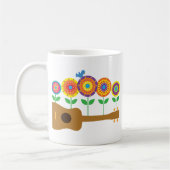 Ukulele Flowers Koffiemok (Links)