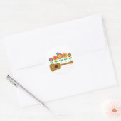 Ukulele Flowers Ronde Sticker (Envelop)