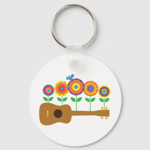 Ukulele Flowers Sleutelhanger