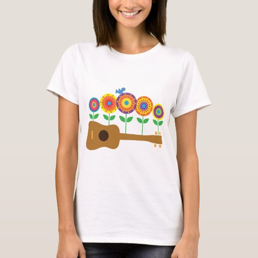 Ukulele Flowers T-shirt (Voorkant)