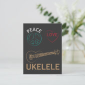Ukulele Gift- Peace Love Ukelele Uke Love Briefkaart (Staand voorkant)
