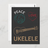 Ukulele Gift- Peace Love Ukelele Uke Love Briefkaart (Voorkant / Achterkant)