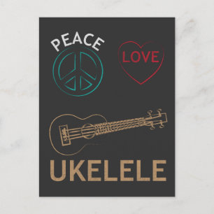 Ukulele Gift- Peace Love Ukelele Uke Love Briefkaart