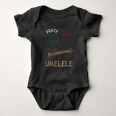 Ukulele Gift- Peace Love Ukelele Uke Love Romper (Voorkant)