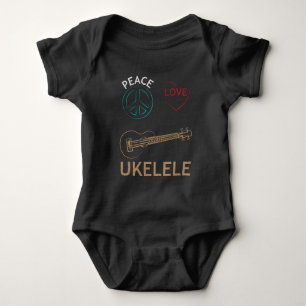 Ukulele Gift- Peace Love Ukelele Uke Love Romper