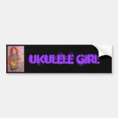 Ukulele Girl Bumpersticker (Voorkant)