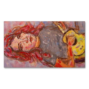 Ukulele Girl Magnetisch Visitekaartje