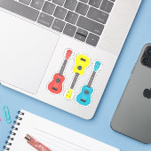 Ukulele gitaar in kleur pack sticker (Laptop met iPhone)