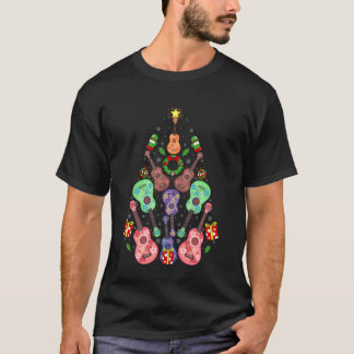 Ukulele Gitaar Kerstboom Grappige Muziek Liefhebbe T-shirt