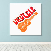 Ukulele Groovy Text Art Canvas Afdruk (Insitu (Houten vloer))