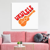 Ukulele Groovy Text Art Canvas Afdruk (Insitu (Woonkamer))