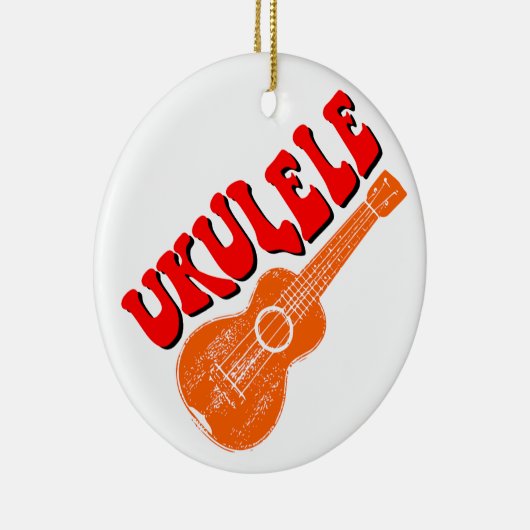 Ukulele Groovy Text Art Keramisch Ornament (Rechts)