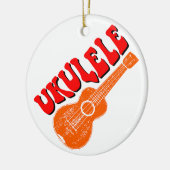 Ukulele Groovy Text Art Keramisch Ornament (Links)