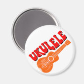 Ukulele Groovy Text Art Magneet (Voorkant / Achterkant)
