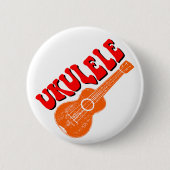 Ukulele Groovy Text Art Ronde Button 5,7 Cm (Voorkant)