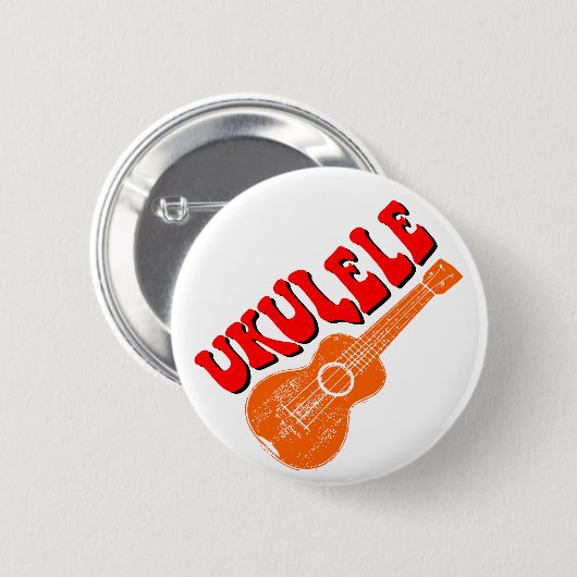 Ukulele Groovy Text Art Ronde Button 5,7 Cm (Voorkant /achterkant)