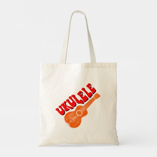 Ukulele Groovy Text Art Tote Bag (Achterkant)