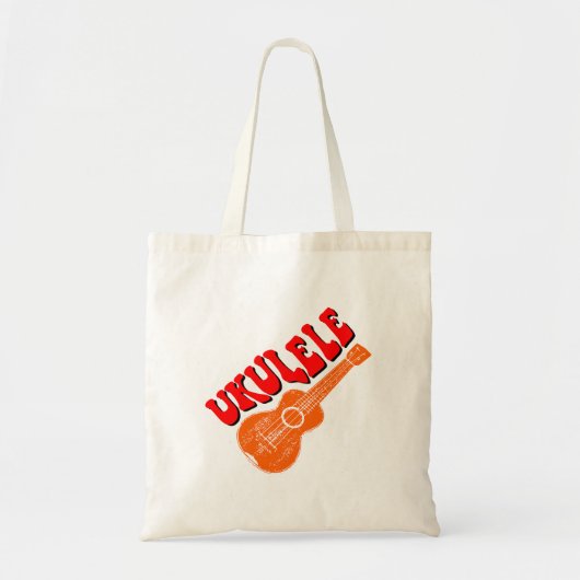 Ukulele Groovy Text Art Tote Bag (Voorkant)