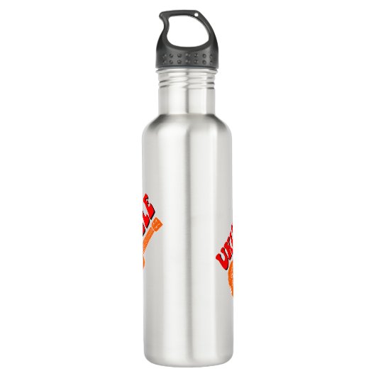 Ukulele Groovy Text Art Waterfles (Achterkant)