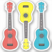 Ukulele guitar. 3 pcs, kleur sticker (Voorkant)