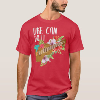 Ukulele Guitar Aloha HawaiiLove Flower Floral Uke T-shirt