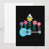 Ukulele Guitar Flowers Music Aoustic Bass Gift Kaart (Voorkant / Achterkant)