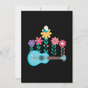 Ukulele Guitar Flowers Music Aoustic Bass Gift Kaart