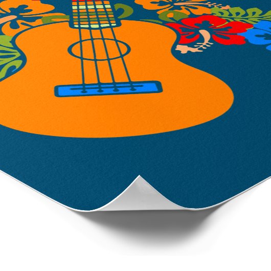Ukulele Guitar Hawaii Music Planten Natuur Uke Poster (Hoek)