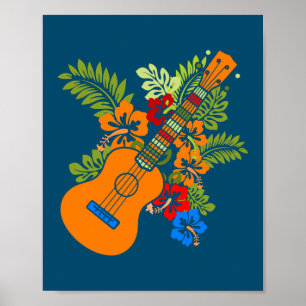 Ukulele Guitar Hawaii Music Planten Natuur Uke Poster