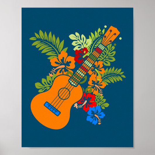 Ukulele Guitar Hawaii Music Planten Natuur Uke Poster (Voorkant)