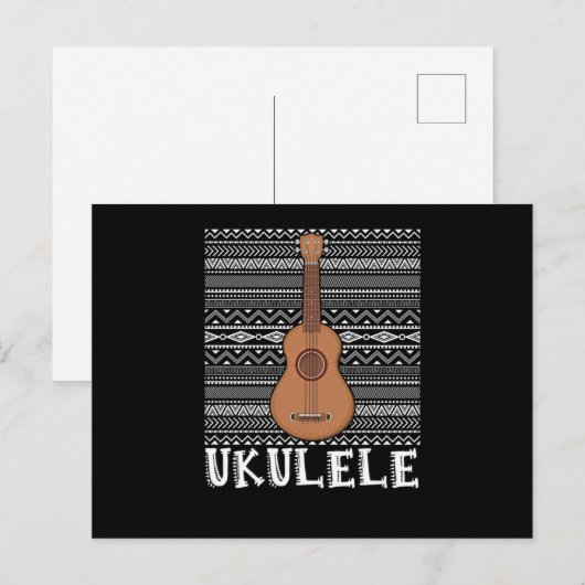 Ukulele Guitar Music Musicus Acoustic Band Gift Briefkaart (Voorkant / Achterkant)