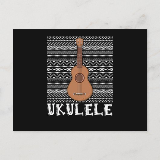 Ukulele Guitar Music Musicus Acoustic Band Gift Briefkaart (Voorkant)
