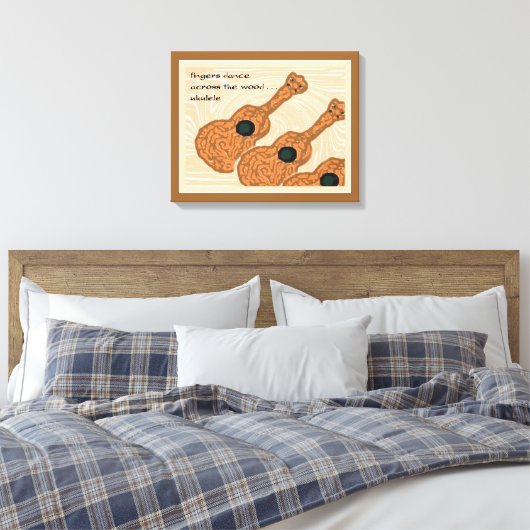 Ukulele Haiku Art Wrapped Canvas (Insitu (Slaapkamer))