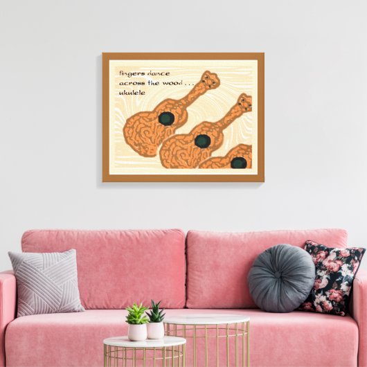 Ukulele Haiku Art Wrapped Canvas (Insitu (Woonkamer))