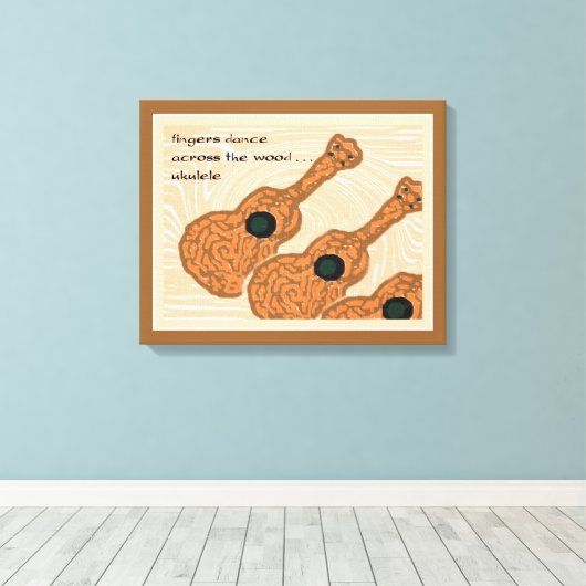 Ukulele Haiku Art Wrapped Canvas (Insitu (Houten vloer))