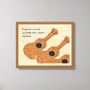 Ukulele Haiku Art Wrapped Canvas Afdruk