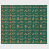 Ukulele Happy Christmas Merry Music Holiday Cadeaupapier (Vlak)