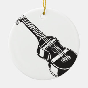 Ukulele Hawaian Instrument Cute Unique Guitar Hawa Keramisch Ornament