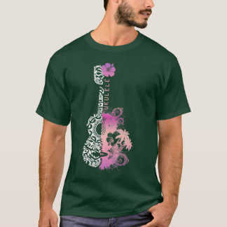UKULELE HAWAÏAN TATTOO PINK PAARS T-SHIRT