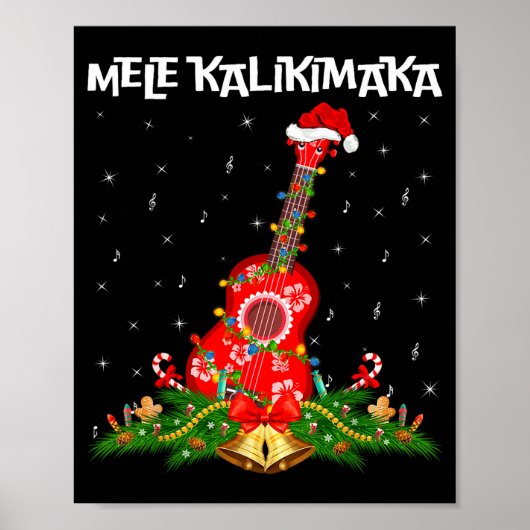 Ukulele Hawaiian Mele Kalikimaka Ukulele Guitar Ch Poster (Voorkant)