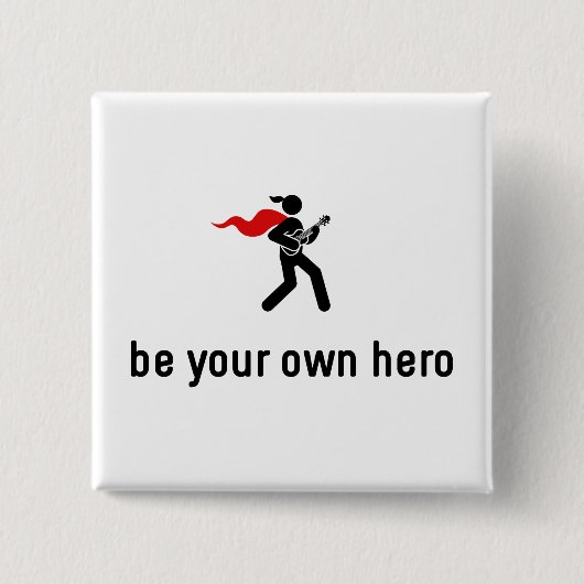 Ukulele Hero Vierkante Button 5,1 Cm (Voorkant)
