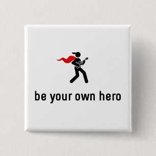 Ukulele Hero Vierkante Button 5,1 Cm