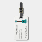 Ukulele Hibiscus Bagagelabel (Voorkant verticaal)