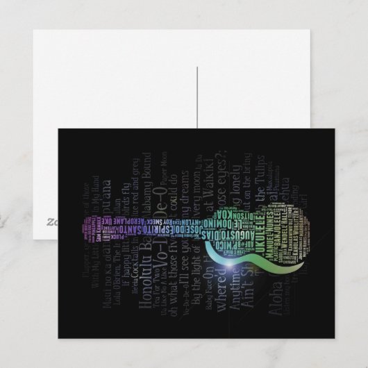 Ukulele History Word Cloud Briefkaarten (Voorkant / Achterkant)