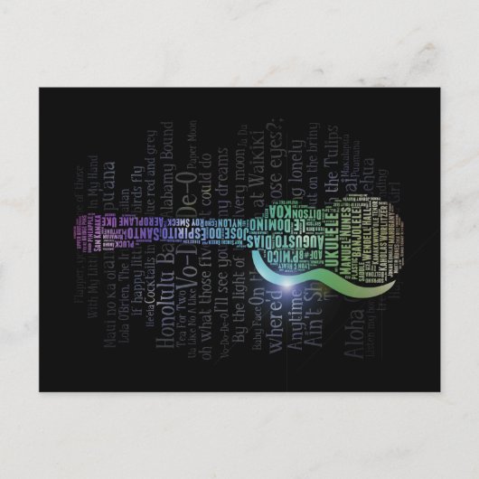 Ukulele History Word Cloud Briefkaarten (Voorkant)