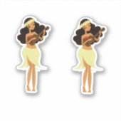 Ukulele Hula Meisje Sticker (Voorkant)