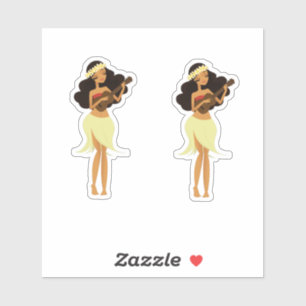 Ukulele Hula Meisje Sticker