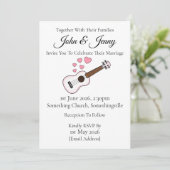 Ukulele Huwelijksuitnodiging Uke Speler Muzikanten Kaart (Staand voorkant)