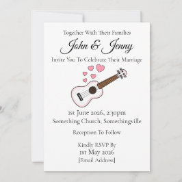 Ukulele Huwelijksuitnodiging Uke Speler Muzikanten Kaart