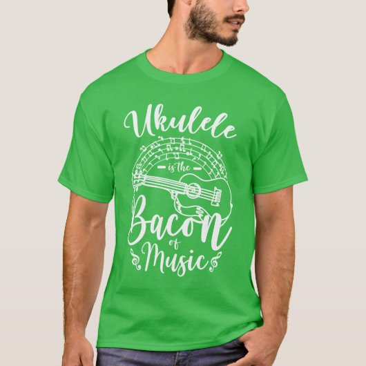 Ukulele is het spek van de retro muziek t-shirt (Voorkant)